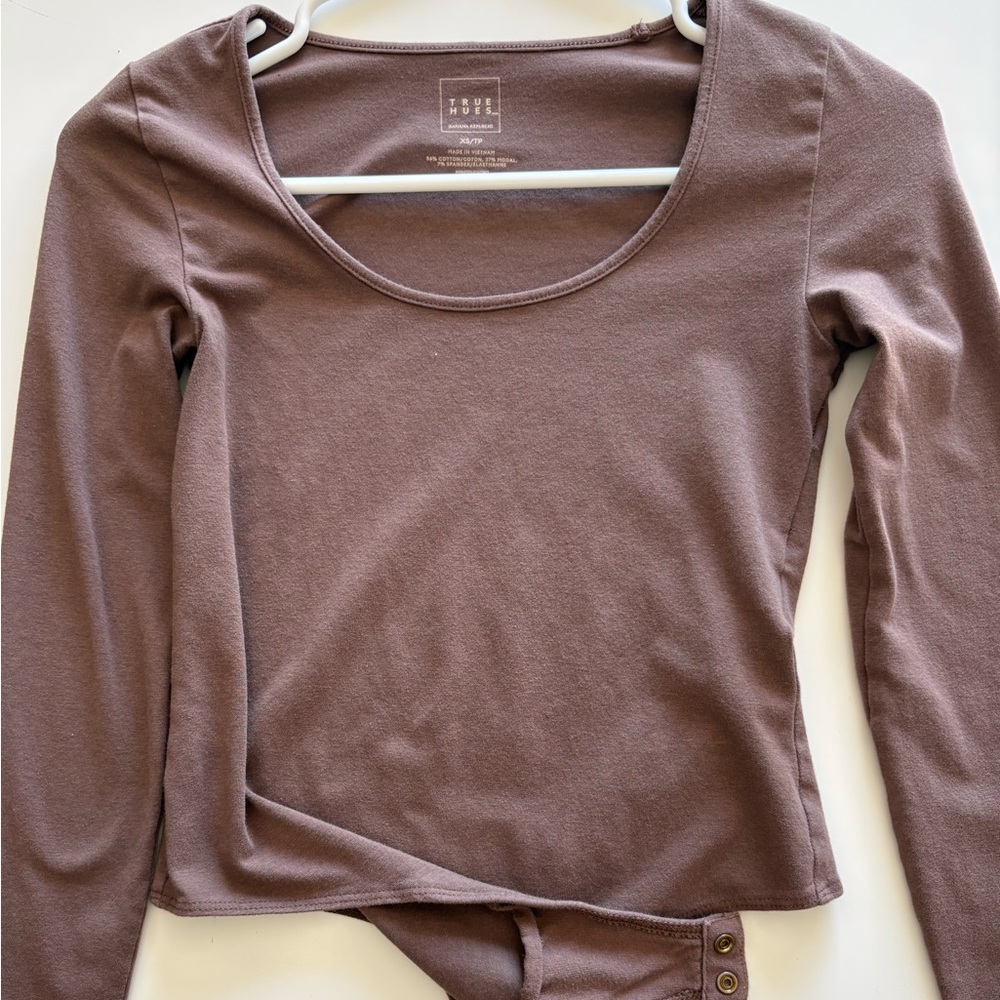 Banana Republic True Hues Brown Smooth Bodysuit Size Extra Small (XS)